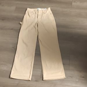 Beige wide leg jeans